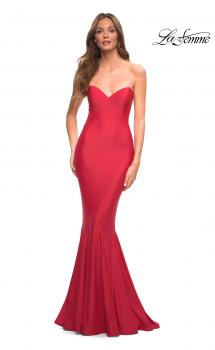 Picture of: Chic Jersey Gown with Sweetheart Neckline in Red, Main Picture