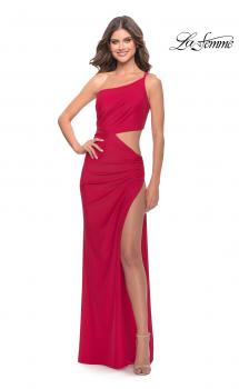 Picture of: One Shoulder Dress with Side Cut Out and Unique Back in Red, Style: 31386, Main Picture