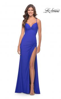 Picture of: Soft Jersey Dress with Knot Detail on Bust and Hip in Royal Blue, Style: 31516, Main Picture