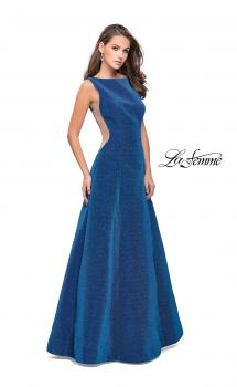 Picture of: Long Mikado Ball Gown with Boat Neckline and Pockets in Turquoise, Style: 26231, Main Picture