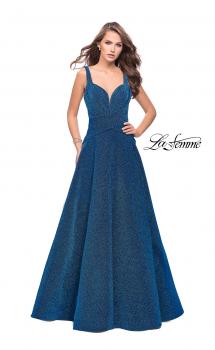 Picture of: Sparkling Mikado A-line Ball Gown with Ruched Bodice in Turquoise, Style: 26325, Main Picture